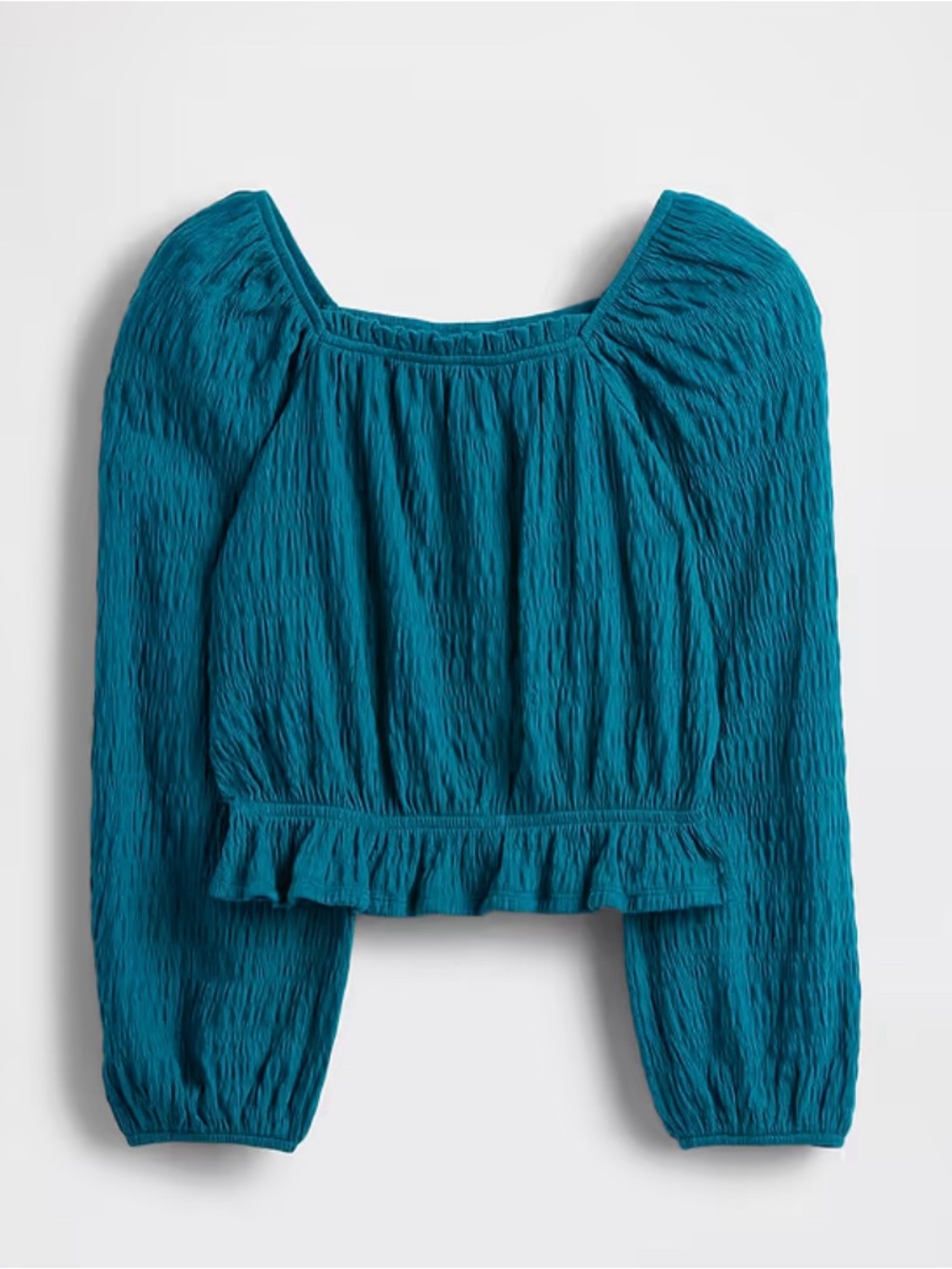 NWT GapKids Teal Crinkle Peplum Top-XL